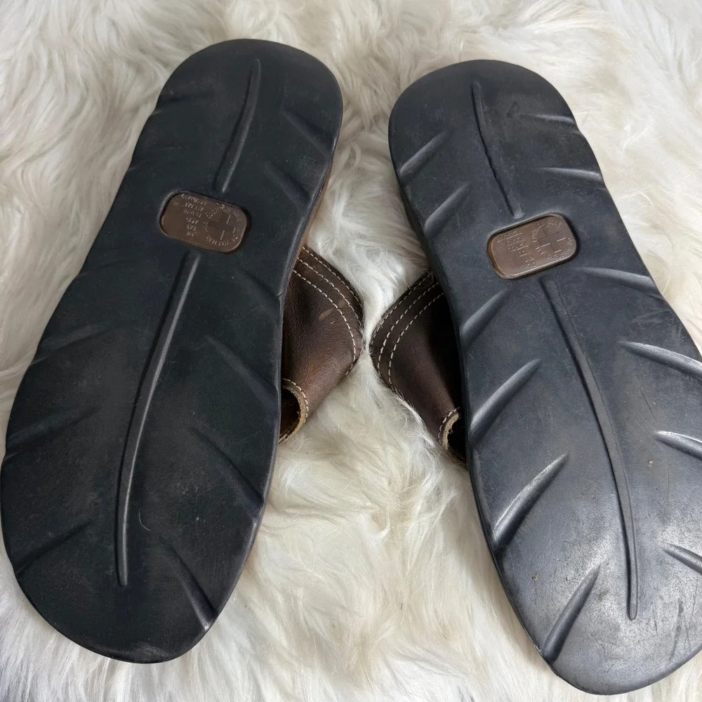 Dr. Martens Mens Vintage Brown Leather Thong Flip Flop Sandals AirWair 10 Size 8